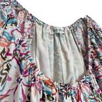 Sofie The Label Floral Peasant Maxi Dress Puff Sleeve Tiered Colorful Cottage, 2 White Size M Photo 2