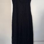 Black Lace Flower Spaghetti Strap Maxi Dress Photo 2