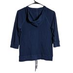 Ralph Lauren  Active Navy Blue Waffle Knit 3/4 Sleeve Zip Hoodie Womens M Casual Photo 4