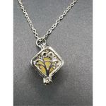 Silver Tone Tree Cage Box Glow in the Dark Necklace Photo 3