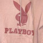 Playboy  Pink Logo Hoodie Medium Graphic Pullover Sweatshirt Y2K Style Photo 2