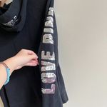 PINK - Victoria's Secret Pink Victoria Secret LOVE PINK Hawaii Sequin Hoodie Full Zip Up Black‎ Wo… Photo 5