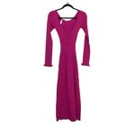 For Love & Lemons  Hot Pink Long Sleeve Cut Out Midi‎ Baddie Sparkle Dress XS Photo 12