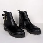 ANDRE ASSOUS Pandora Ankle Bootie Black Leather Croc Embossed Women's 7.5 Photo 1