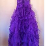Mystique Boutique Vintage Y2K Bejeweled Strapless Corset Prom Dress in Purple | Size 4 Photo 6