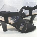 Life Stride Soft System Black Elastic Strappy 3.5" Heels Sandals Womens 8 Photo 0