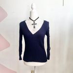 Venus Blue Ribbed Cut Out Long Sleeve Top Y2K 2000s Indie Sleaze Tumblr Grunge Small Photo 1