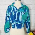 Tie Dye Denim Jacket Blue Size XS Photo 0