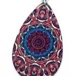 & Other Stories New NWT Silver-Tone Rhinestone Painted Wood Dangle Earrings Photo 3