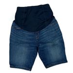 Isabel Maternity Crossover Panel Bermuda Jean Shorts Photo 0