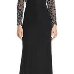 Tadashi Shoji Embroidered Gown black gold Photo 0