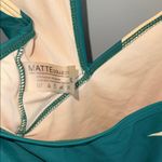 Matte Collection Stylish Green and Cream One-Piece Swimsuit Photo 4