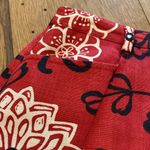 Harold’s Linen Maxi Skirt w Pockets Floral Red White Black Sz 6 Photo 2