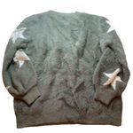 She & Sky Bubble Sleeve Fuzzy Star Sweater Photo 3