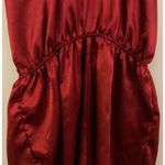 SheIn Burgundy Satin Adjustable Cross Straps Cinched Romper Women's Sz Medium Photo 8