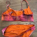 Athleta  Striped Pink and Orange Bikini Set small bottoms medium top Photo 1