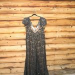 Mac Duggal 50644 Black Lace Plunge Neck Short Puff Sleeve Trumpet Gown Photo 10