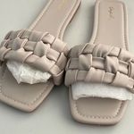 Qupid Warm Gray Braided Leather Strap Flat Slide Sandals Shoes Size 8 New Photo 2