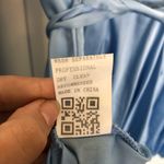 Long Sleeve Light Blue Satin Mini Dress Size M Size M Photo 9