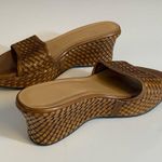 Stuart Weitzman  Brown Leather Woven Slide Sandals Size 5.5 Photo 2