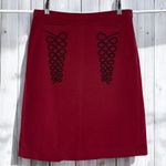 Anthropologie Vintage Y2K  Sitwell Maroon Red Knee Length Skirt Size 10 Photo 1
