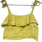 Urban Outfitters Yellow Lace Trimmed Crop Top  Medium Photo 2