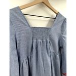 VICI Boho Blue White Stripe Floral Embroidered Mini Flowy Dress Medium Photo 6