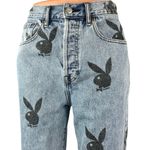 Playboy x PacSun Women's Blue Logo Print High Rise Straight Denim Jeans Size 26 Photo 3