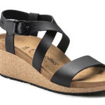 Papillio by Birkenstock Sibyl Wedge Sandals 41 boho vacation travel minimalist Black Size 10 Photo 0