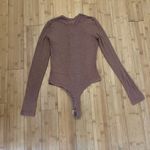 Betro Simone  Ribbed Long-Sleeve Brown Bodysuit Photo 1