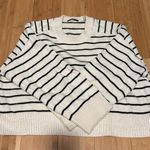 T Tahari  Cream and Black Striped Sweater Photo 0