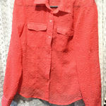 Nine & Company Coral Textured Button‎ Down Shirt Long Sleeve Career size 8 Orange Size M Photo 0