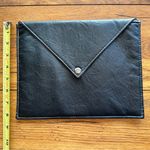 Kms California faux leather cosmetic bag envelope clutch NWOT Black Photo 1