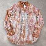 Anthropologie NWT Pilcro The Cate Classic Buttondown Blouse Shirt Sz S Orange Photo 2