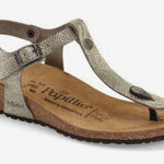 Birkenstock Papillio By Ashley T-Strap Wedge Shimmer Metallic Sandals Size 5 Photo 0