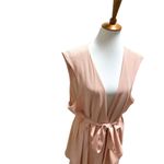 Lane Bryant  Waterfall Chiffon Tie Waist Vest Pink Size 26/28 Boho Summer Flowy Photo 6