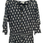 Garnet Hill  Remi Draped Romper‎ Black Diamond Print Bohemian Size XS Photo 3