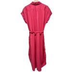Tommy Bahama Coastalina Button Up Maxi Shirt Dress 100% Linen Sz L Pink Resort Photo 3