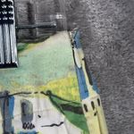 Bentley A Pants Womens 4 Blue Yellow Scenic Print Cropped Capri Bohemian Coastal Photo 6