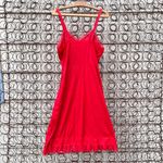 VTG 60s 70s Penny's Adonna red lace trim slip Concertina Crystal Pleat size 36 Size L Photo 2