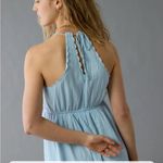 American Eagle  Baby Blue Embroidered Maxi Midi Dress Small Photo 1