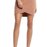 EXPRESS NEW super high-waisted cable knit faux wrap mini sweater skirt - large Photo 0
