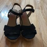 Jelly pop Panke, Black Canvas Wedge Sandal, Size 7M Photo 8