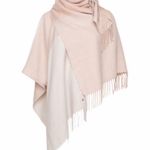 SOIA & KYO Pale Pink Cream Woven Scarfigan Scarf Cardigan Wrap w/Fringe Detail Photo 7