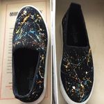 Minnetonka New  Spray painted Slip on Sneakers 6 Photo 0
