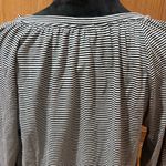 Loft  Stripe Henley Three-Quarter Sleeve Tie Detail Top Black White‎ Size Large Photo 7
