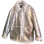 Urban Outfitters Leigh Oversized Faux Suede Sherpa Jacket Size M Photo 5