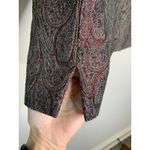 Kasper  Brown Burgundy Paisley Blazer Sz 14 Brocade Fabric Photo 9