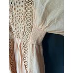 Free People One Karma Boho Long Sleeve Peach Crochet Detail Dress Photo 7