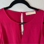 Michael Kors Michael Red Cold Shoulder Keyhole Blouse Photo 3